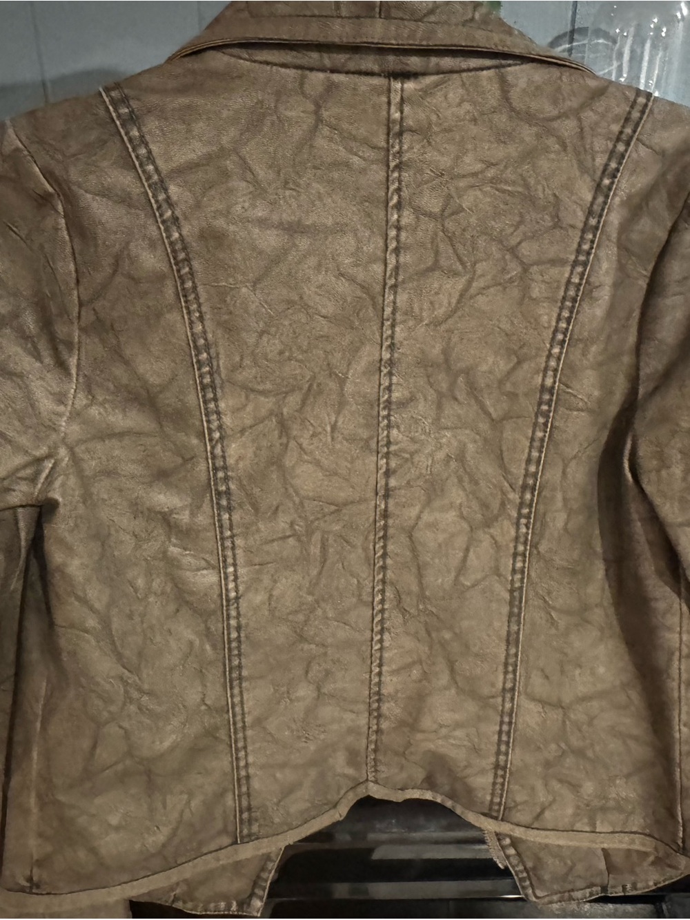 Jack by BB Dakota Brown Faux Leather Draped Moto Jacket Size S - Picture 3 of 9